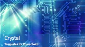  Presentation with computer engineering - PPT theme featuring engineering math - high technology - computer electronics background and a teal colored foreground