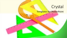  Presentation with brown sugar isolated on white - PPT layouts enhanced with multicolored rulers and pencil isolated background and a yellow colored foreground