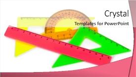  Presentation with science - Cool new theme with multicolored rulers isolated on white backdrop and a yellow colored foreground