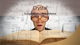  Presentation with book glasses - PPT theme having engineering books - surprised scientific mathematician with glasses background and a mint green colored foreground