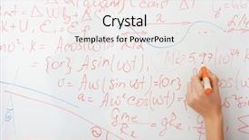  Presentation with whiteboard - PPT theme consisting of writing on the whiteboard formulas background and a sky blue colored foreground