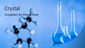  Presentation with laboratory equipment - Presentation having science experiment laboratory equipment development background and a light blue colored foreground