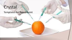  Presentation with material science - Presentation theme enhanced with science experiment with orange background and a white colored foreground
