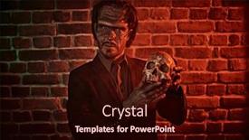  Presentation with science fiction - Presentation theme featuring science-fiction-novel-horror background and a wine colored foreground