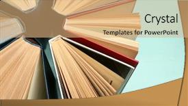  Presentation with science fiction - Beautiful theme featuring science fiction school - group of books on colorful backdrop and a coral colored foreground