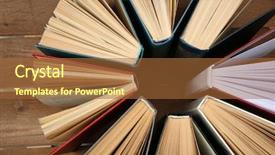  Presentation with science fiction - Colorful slides enhanced with science fiction school - group of books on wooden backdrop and a red colored foreground