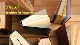  Presentation with fiction - Amazing slide set having science fiction school - heart of books on wooden backdrop and a  colored foreground