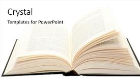  Presentation with open book - Theme enhanced with science fiction school - open book isolated on white background and a  colored foreground