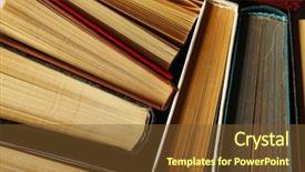  Presentation with science fiction - Slide deck featuring science fiction school - pile of books macro view background and a  colored foreground