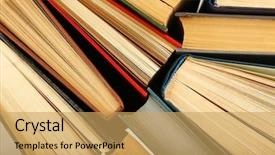  Presentation with science fiction - Beautiful slides featuring science fiction school - pile of books macro view backdrop and a  colored foreground