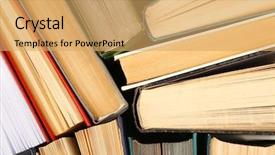  Presentation with fiction - PPT layouts featuring science fiction school - pile of books macro view background and a  colored foreground
