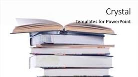  Presentation with science fiction - Theme with science fiction teaching - pile of books background and a  colored foreground