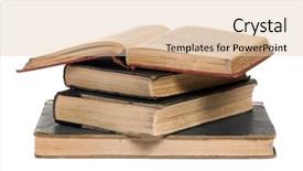  Presentation with fiction - Amazing presentation design having science fiction teaching - pile of old books backdrop and a  colored foreground