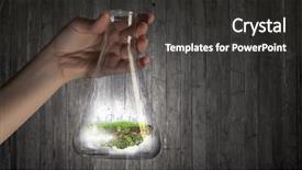  Presentation with life science - Cool new presentation theme with science for green healthy life backdrop and a dark gray colored foreground