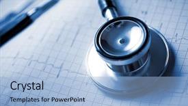  Presentation with frequency - PPT theme having science frequency - close up of an electrocardiogram background and a light blue colored foreground