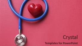  Presentation with frequency - Colorful presentation theme enhanced with science frequency - stethoscope and red heart backdrop and a red colored foreground