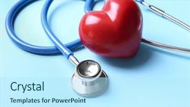  Presentation with stethoscope and red heart health - Presentation theme enhanced with science frequency - stethoscope and red heart background and a cool aqua colored foreground