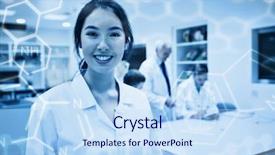  Presentation with nanomaterial science - Slides consisting of science graphic against pretty science background and a sky blue colored foreground