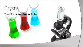  Presentation with liquid - Beautiful presentation theme featuring science-in-the-laboratory backdrop and a white colored foreground