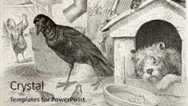  Presentation with raven - PPT layouts enhanced with science la - old illustration of common raven background and a  colored foreground