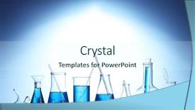  Presentation with test tubes - Amazing presentation theme having science lab - test-tubes with blue liquid backdrop and a sky blue colored foreground