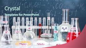  Presentation with lab test - Theme having science lab - test-tubes with various acids background and a ocean colored foreground