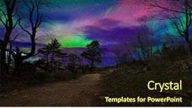  Presentation with autumn view autumn nature - Presentation design with science magnetic field - very picturesque view background and a wine colored foreground