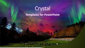  Presentation with autumn view autumn nature - Colorful presentation theme enhanced with science magnetic field - very picturesque view backdrop and a violet colored foreground