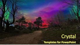  Presentation with autumn view autumn nature - Slide set having science magnetic field - very picturesque view background and a wine colored foreground