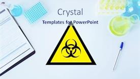  Presentation with biohazard - Slide deck with science-medicine-and-pandemic-concept background and a sky blue colored foreground