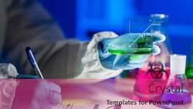  Presentation with anti virus - PPT theme with science-medicine-and-pandemic-concept background and a coral colored foreground