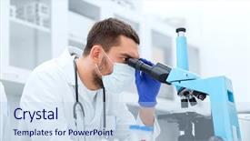  Presentation with clinical research - Presentation theme consisting of science medicine technology biology background and a light blue colored foreground