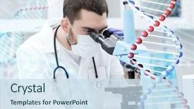  Presentation with clinical research - Cool new slides with science medicine technology biology backdrop and a sky blue colored foreground