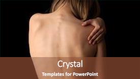  Presentation with woman in pain - Audience pleasing slides consisting of science muscle - woman from behind naked body backdrop and a tawny brown colored foreground
