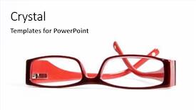  Presentation with modern eye glasses on yellow - Cool new theme with science nose - modern reading glasses on white backdrop and a white colored foreground