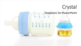  Presentation with baby bottle formula - Slides enhanced with science nutrien - feeding bottle with baby milk background and a white colored foreground