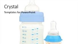  Presentation with baby bottle formula - Audience pleasing PPT layouts consisting of science nutrien - feeding bottle with baby milk backdrop and a cream colored foreground
