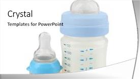  Presentation with baby bottle formula - Beautiful theme featuring science nutrien - feeding bottle with baby milk backdrop and a white colored foreground