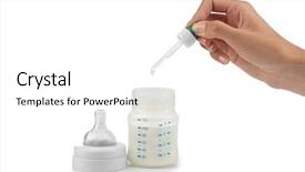  Presentation with baby formula - Cool new slides with science nutrien - hand with dropper adding medicine backdrop and a white colored foreground