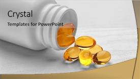  Presentation with oil rig in white and black - Presentation theme enhanced with science nutrien - medicine bottle and cod liver background and a light gray colored foreground