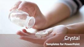  Presentation with spills - Beautiful theme featuring science nutrien - woman spills white medical capsules backdrop and a violet colored foreground