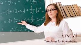  Presentation with physic - Presentation theme having education physic - female math teacher background and a lemonade colored foreground