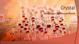  Presentation with circuit board - Colorful PPT theme enhanced with science poster - circuit board backdrop and a lemonade colored foreground