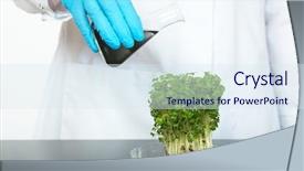  Presentation with black liquid - Slides having science project - laboratory technician pour black liquid background and a sky blue colored foreground