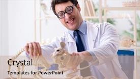  Presentation with skeletons - Audience pleasing slide set consisting of science rats - funny crazy professor studying animal backdrop and a soft green colored foreground