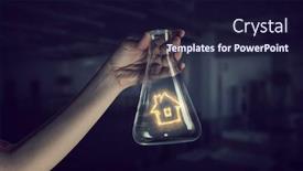  Presentation with research - Cool new PPT theme with science research and test mixed media backdrop and a wine colored foreground