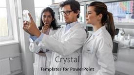  Presentation with green science - PPT theme consisting of science-research-gene-technology background and a light gray colored foreground