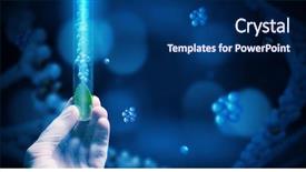  Presentation with research - Cool new slides with science research test backdrop and a navy blue colored foreground