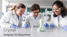  Presentation with research - PPT theme featuring science-research-work-and-people background and a light gray colored foreground