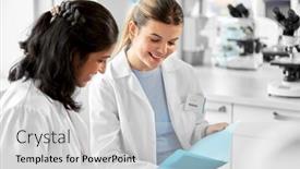  Presentation with research - Slides having science-research-work-and-people background and a light gray colored foreground